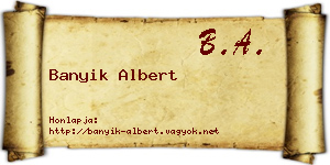 Banyik Albert névjegykártya